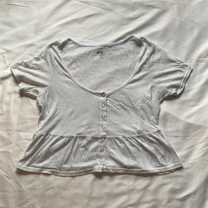 White Pacsun snap button babydoll shirt size small